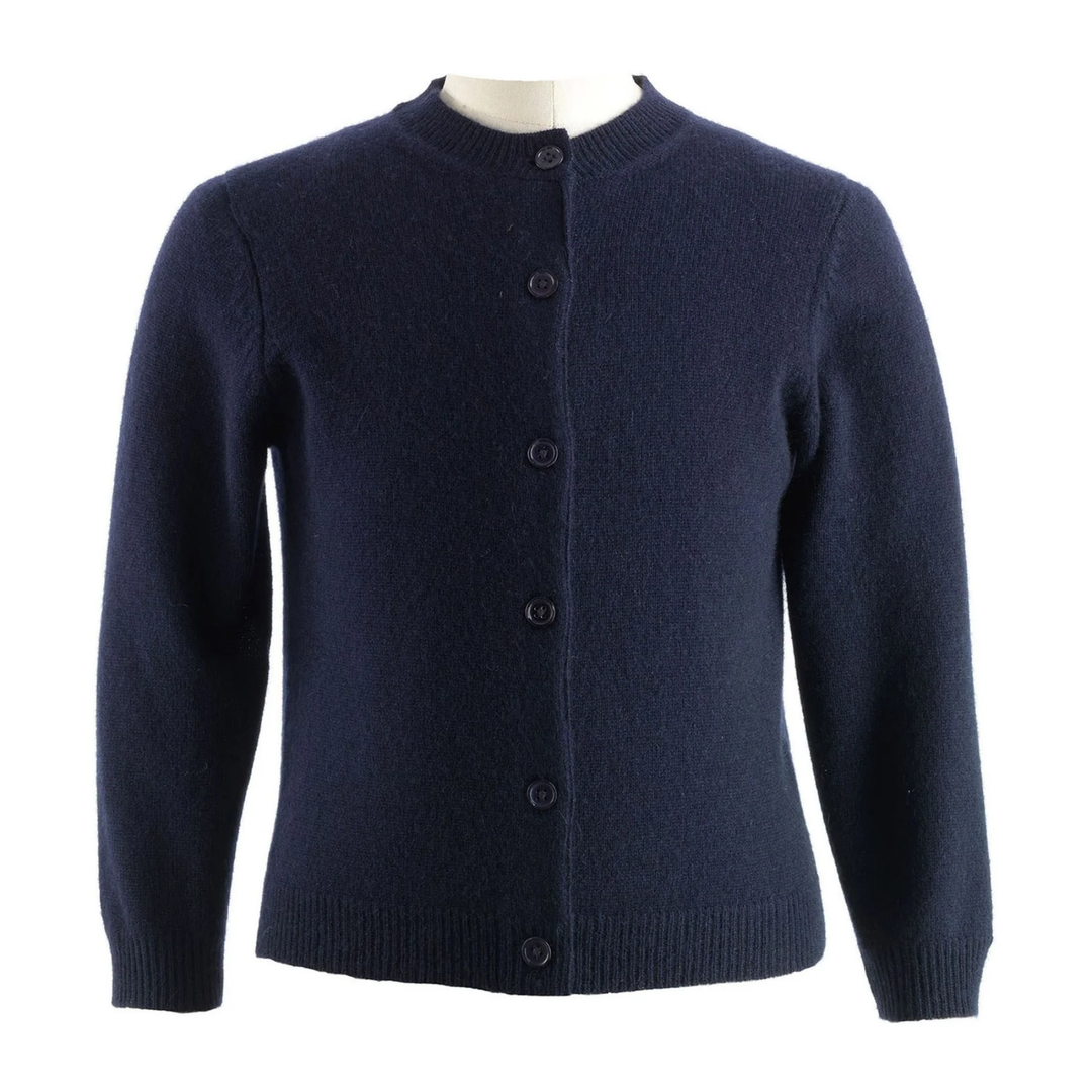 Cashmere Cardigan in Navy front