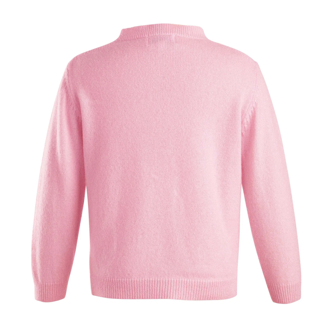 Cashmere Cardigan in Pink back