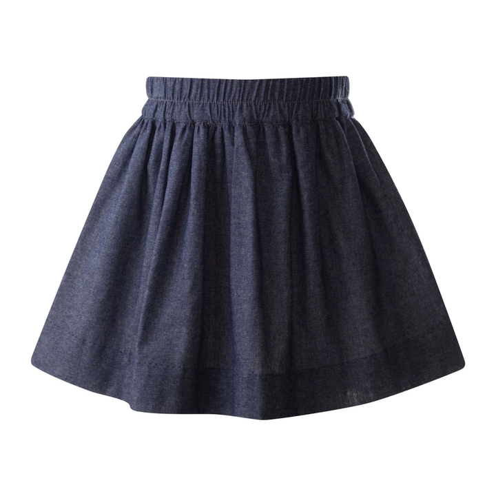 Chambray Pull on Skirt in Navy back