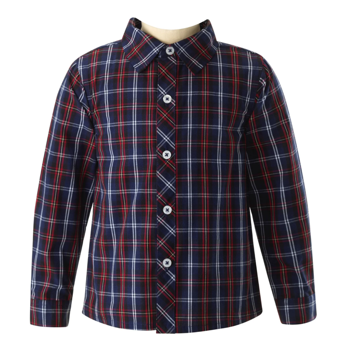 Check Shirt in Navy/Red front