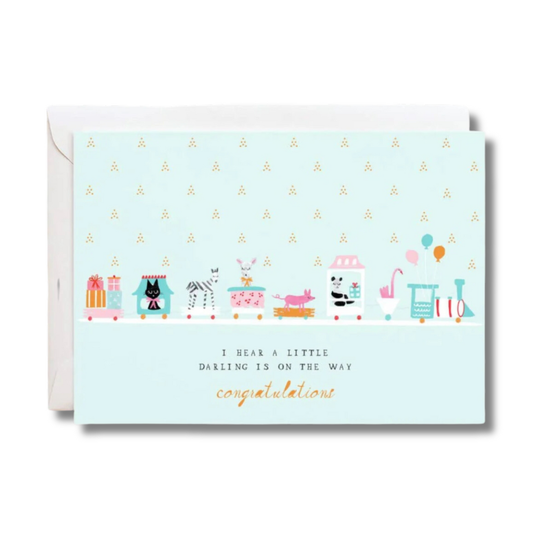 Choo Choo Train Baby Card front