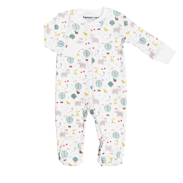 Circus in the Sky Zipper Romper no feet