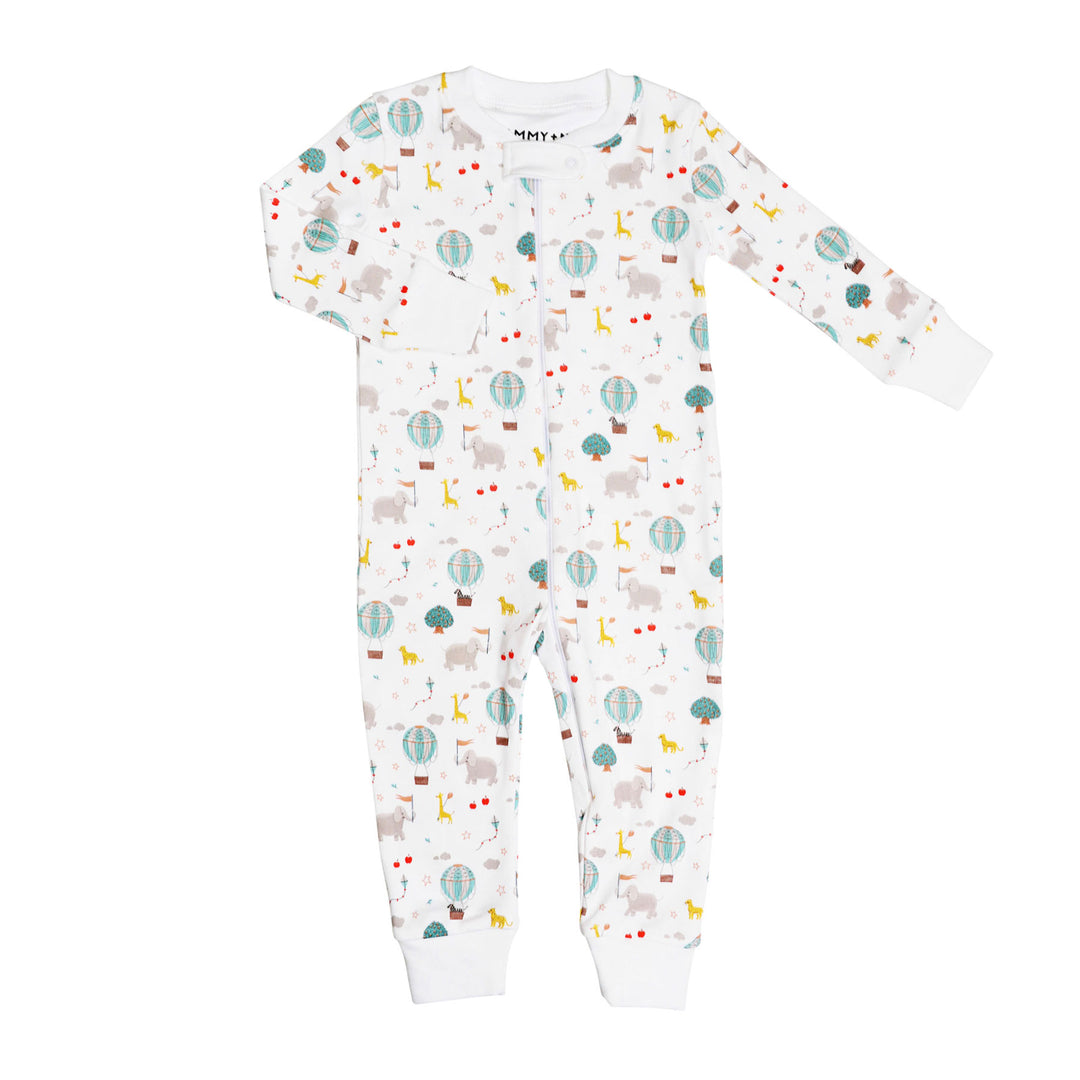 Circus in the Sky Zipper Romper with feet