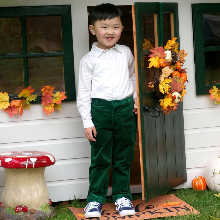 a little boy wearing Classic Shirt in Ivory