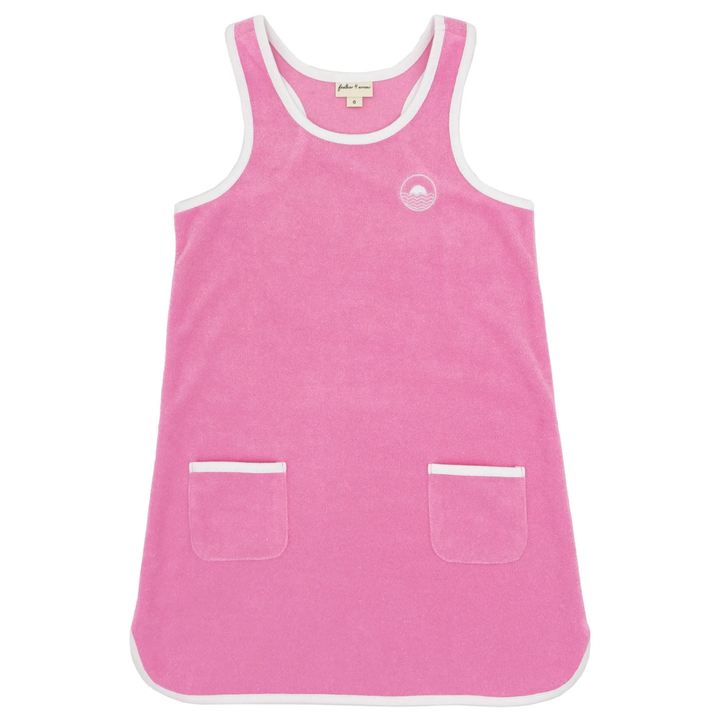 Clear Skies Ringer Tank Dress in Pink Carnation front