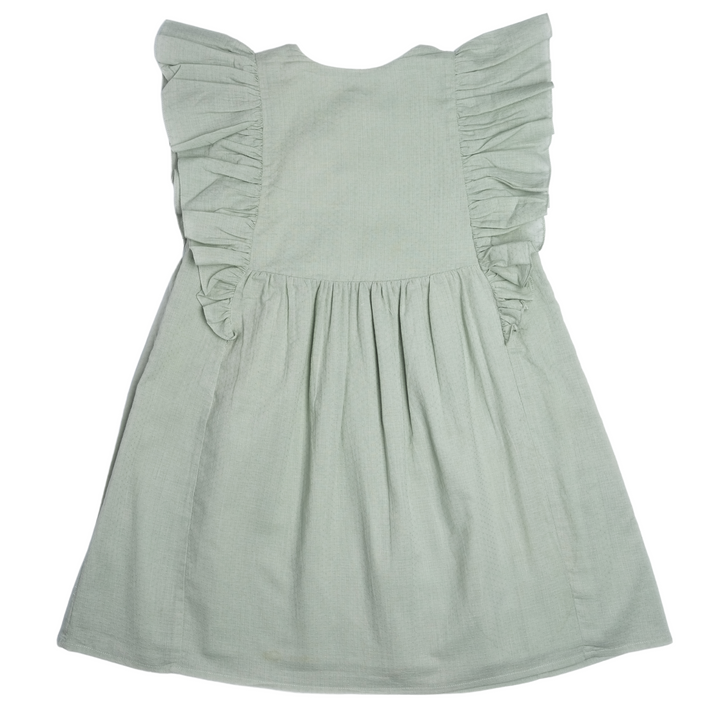 Clothilde Dress in Swiss Dobby Sage back