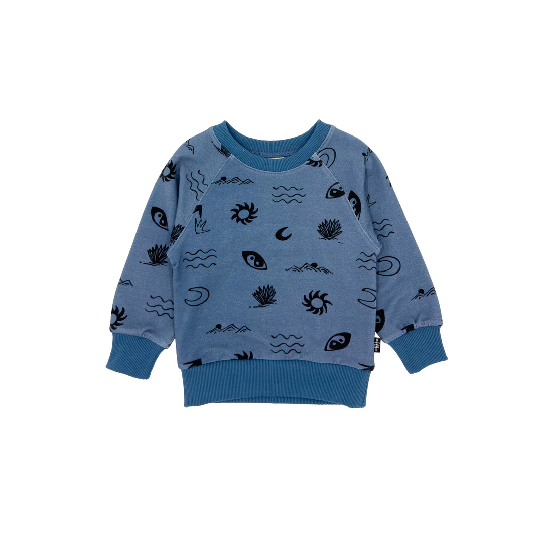 Coast to Coast Baby Pullover in Slate Blue front