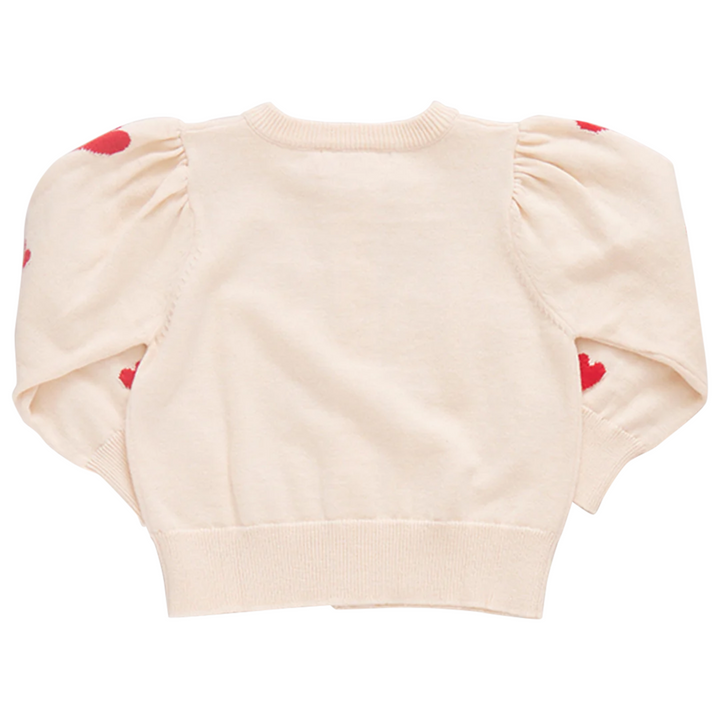 Constance Sweater - Cream and Red Hearts back