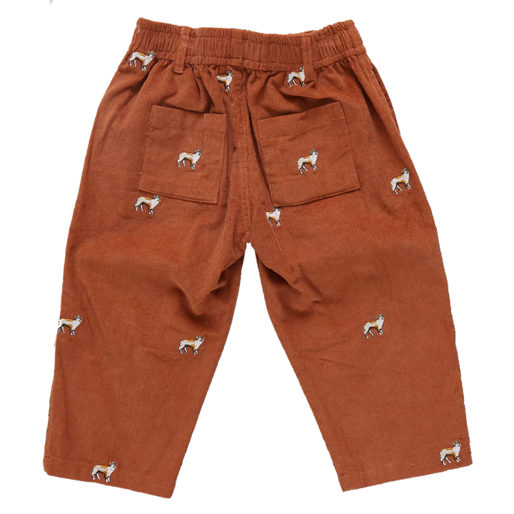 Corduroy Jackson Pant - Dog Embroidery back