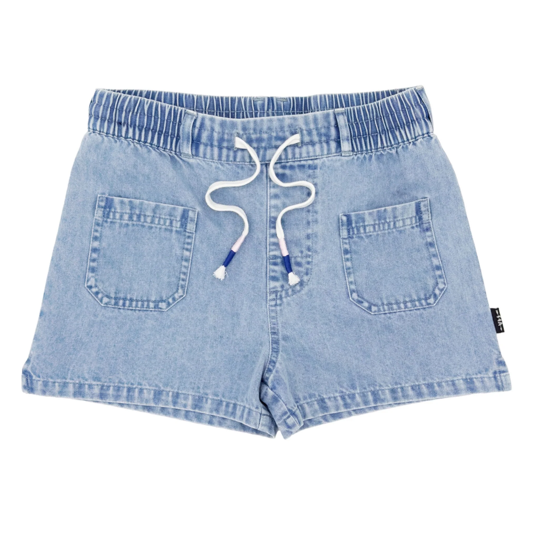 Costa Denim Short in Light Indigo front