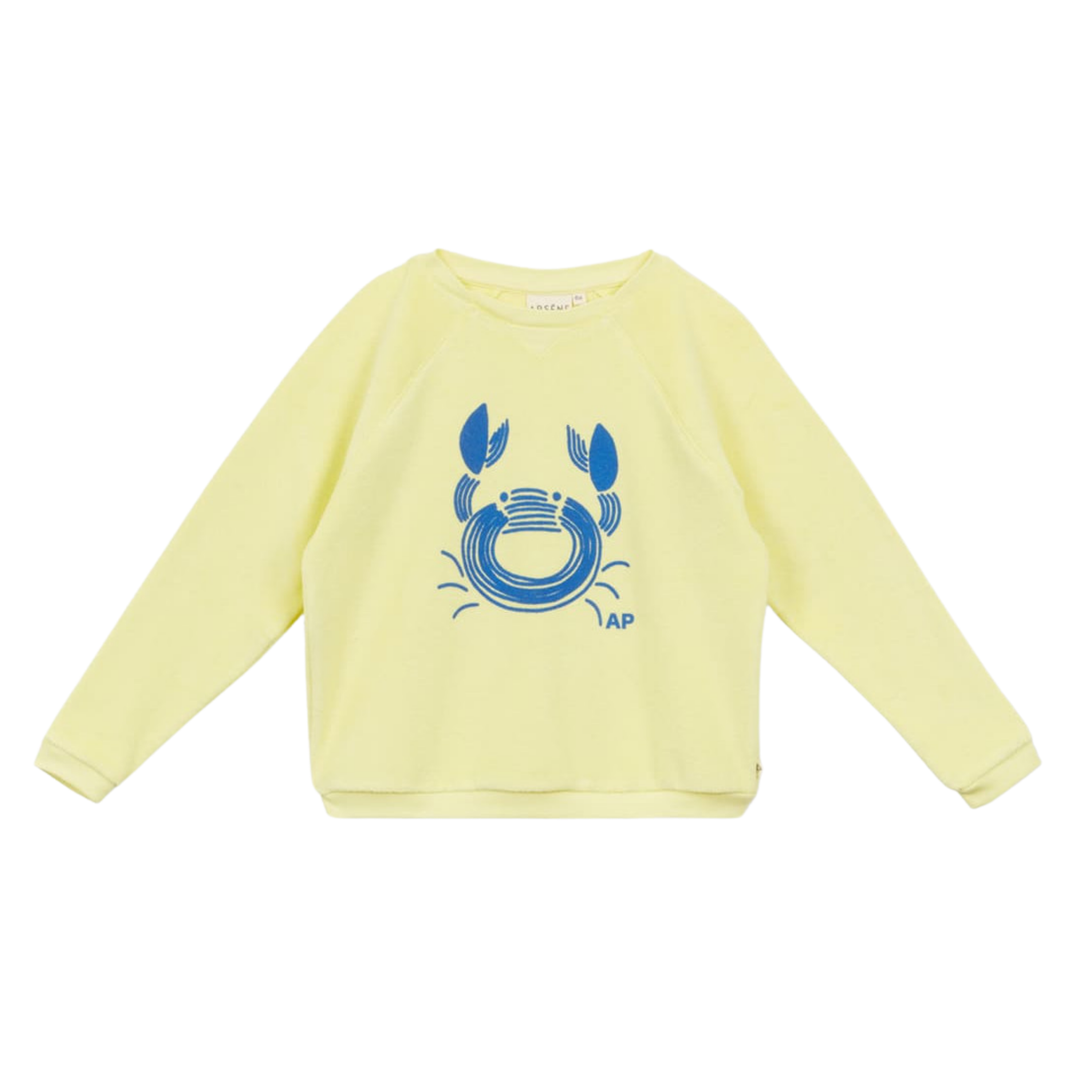 Crab Terry Sweatshirt in Yellow front