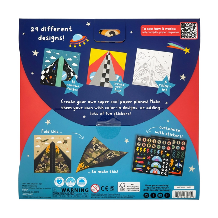 D.I.Y. Paper Air Planes Activity Kit - Set of 24 Designs back