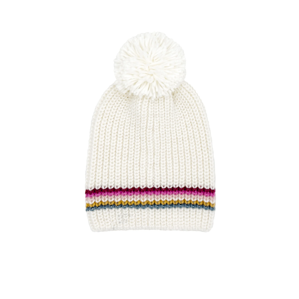 Dakota Beanie in Cream Stripe back