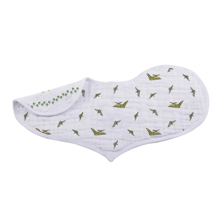 Dino Days Heart Burp Cloth Bibs green design