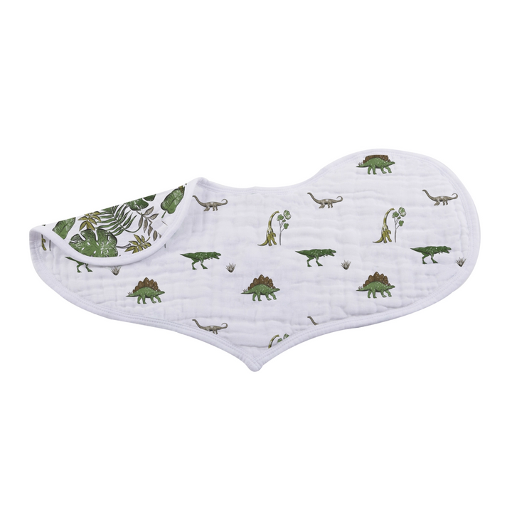 Dino Days Heart Burp Cloth Bibs dino green design