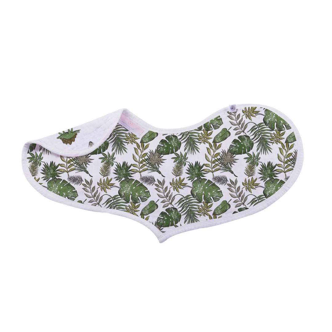 Dino Days Heart Burp Cloth Bibs leaves design