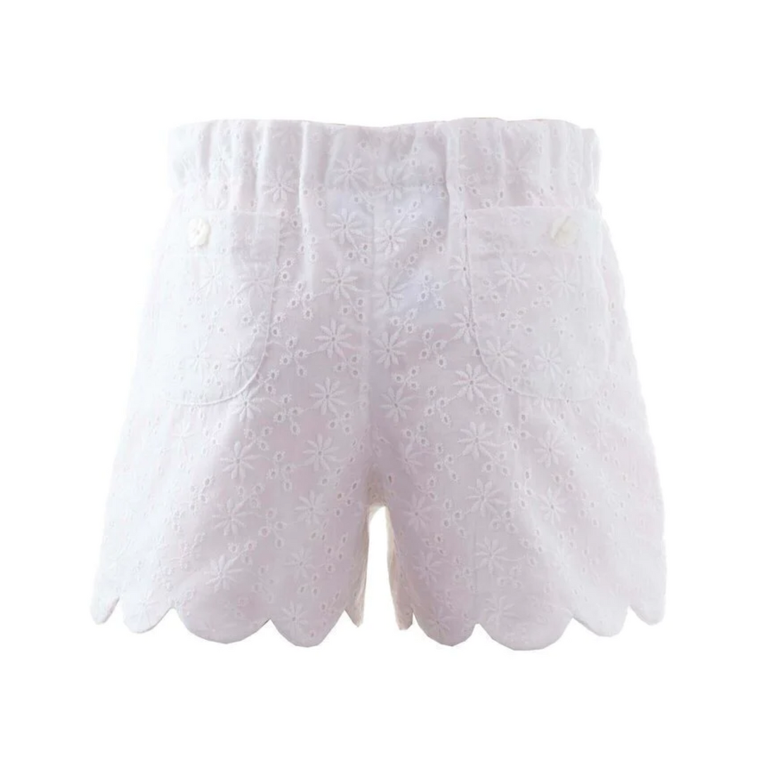 Eyelet Scalloped Shorts back