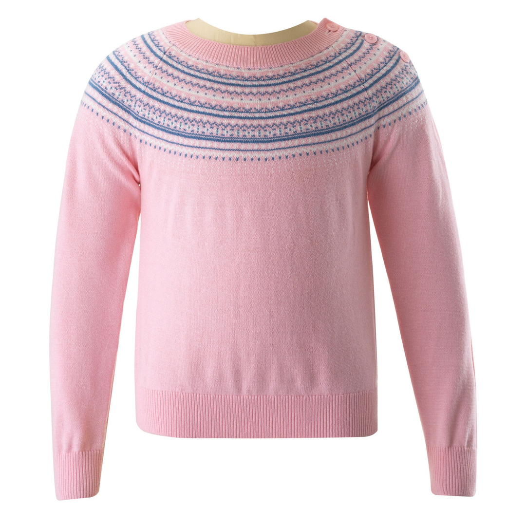 Fairisle Sweater in Pink front