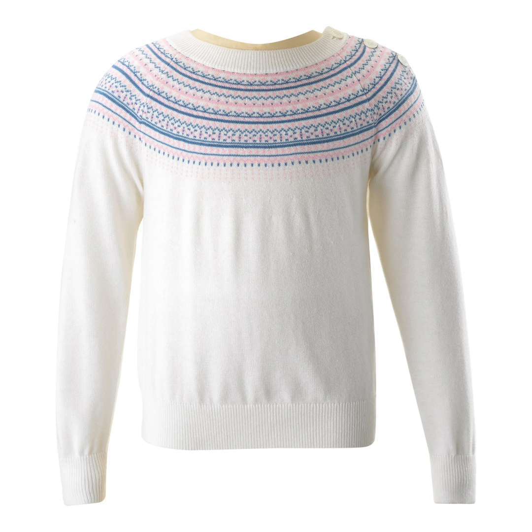 Fairisle Sweater in White front