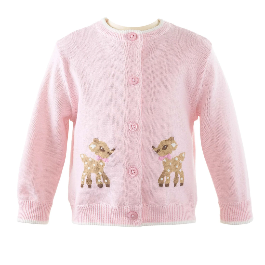 Fawn Cardigan in Pink front