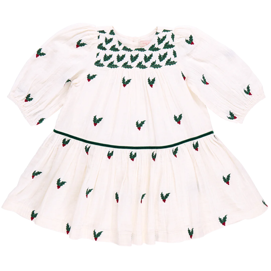 Fiona Dress - Holly Embroidery front