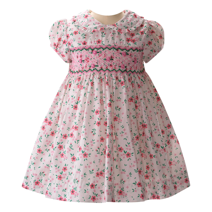 Floral Petal Smocked Dress & Bloomers front