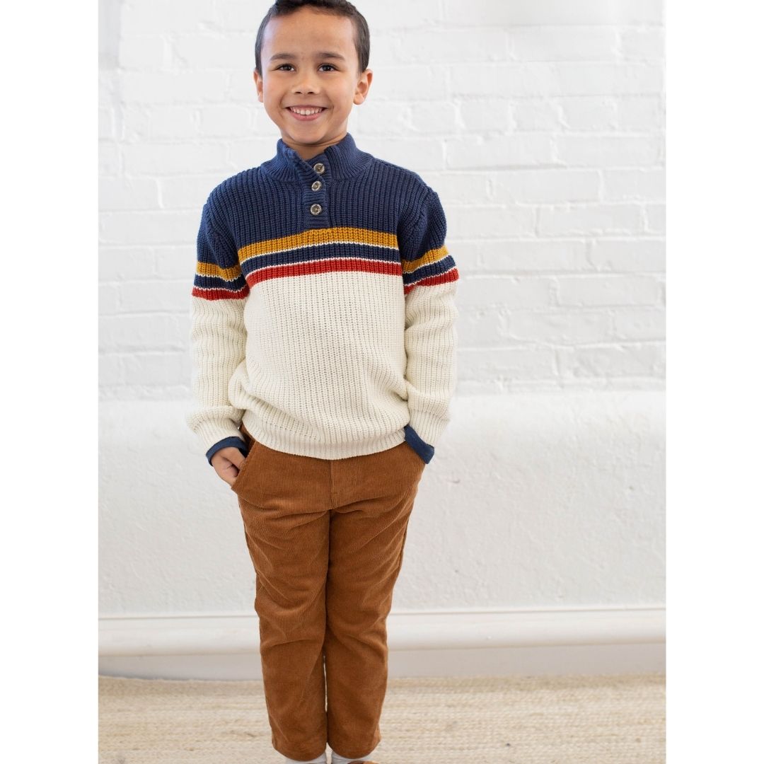 boy wearing brown ford pant