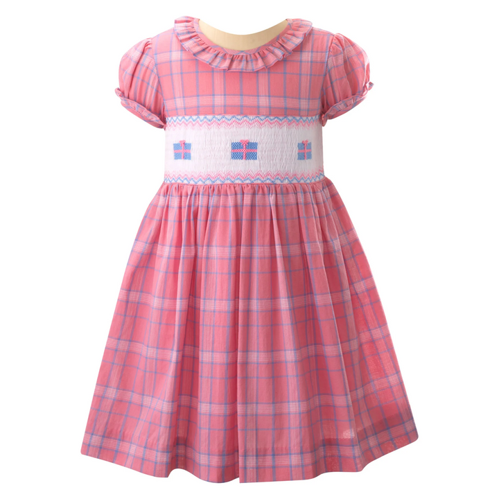 Gift Smocked Dress in Pink front