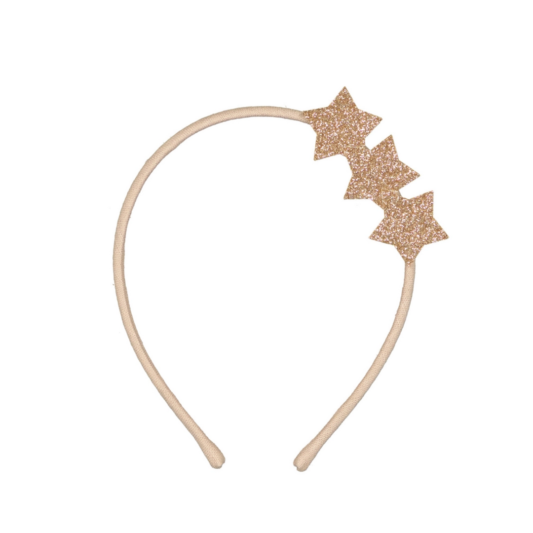 Glitter Headband - Golden Stars front