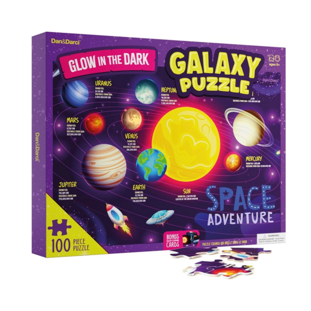 Glow in The Dark 100 Piece Galaxy Jigsaw Puzzle front