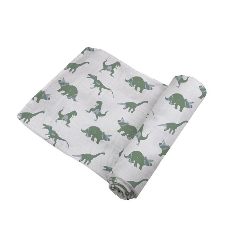 Granite Green Dinosaurs Cotton Swaddle Green Dinosaur design