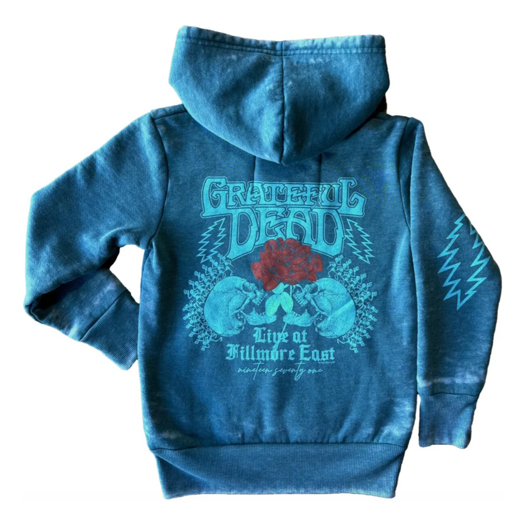 Grateful Dead Skellies Hoodie in River Green front