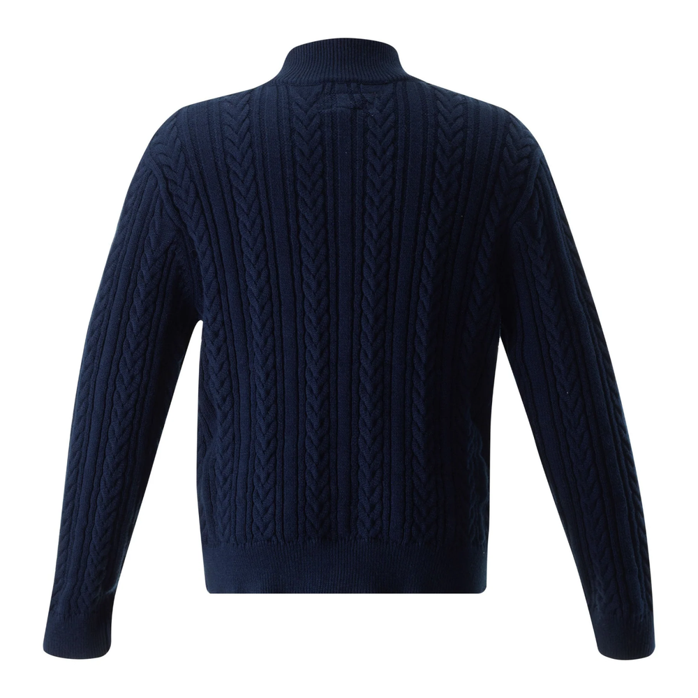 Half-zip Cable Knit Sweater in Navy back