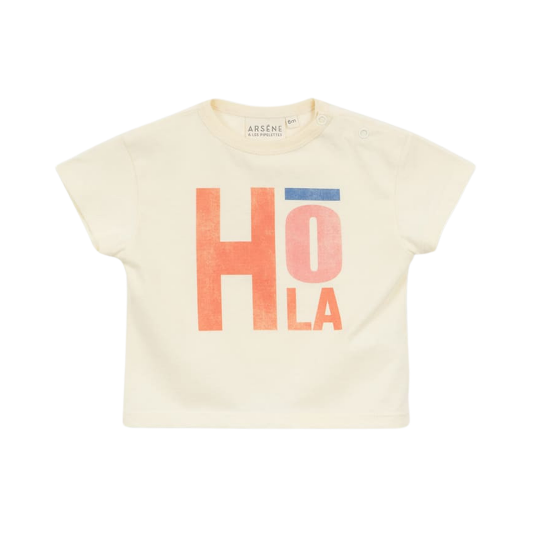 Baby Hola T-Shirt in Ecru front