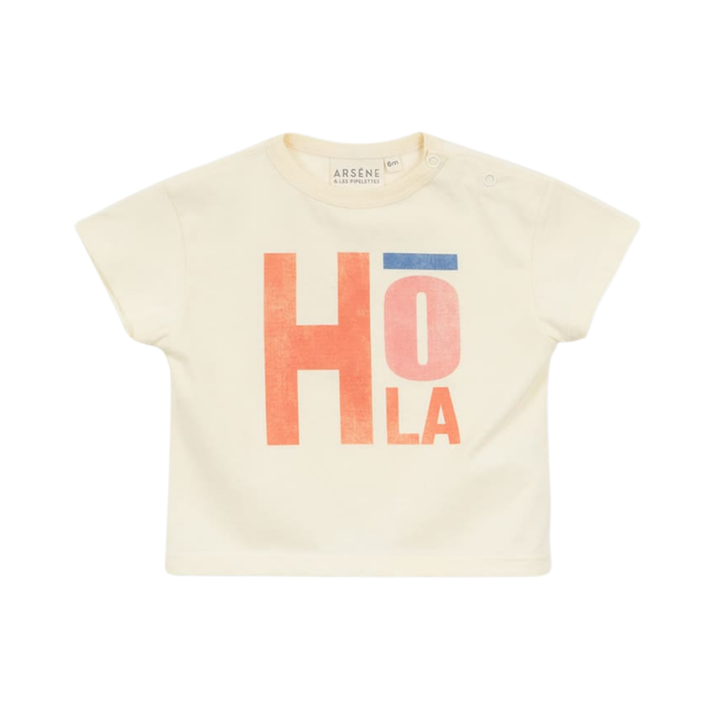 Baby Hola T-Shirt in Ecru front