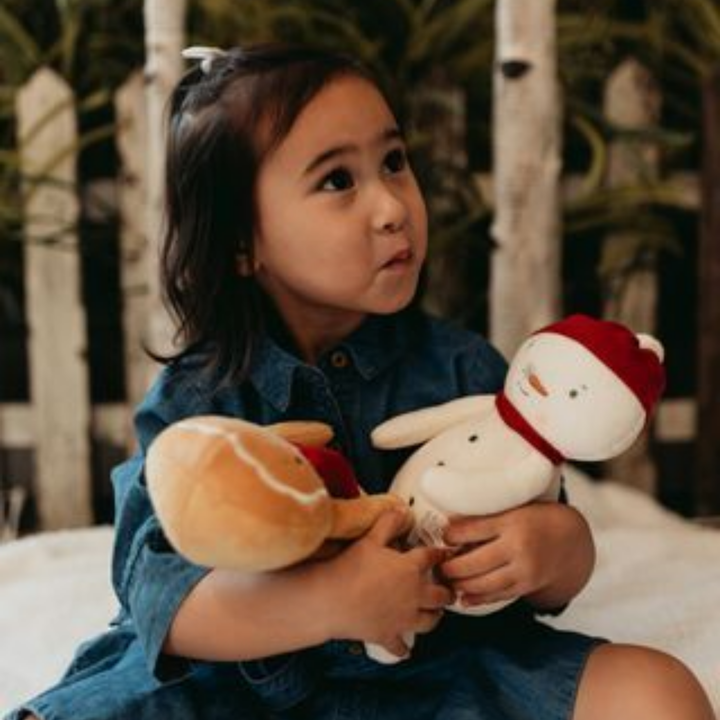 a girl hugging the Holiday Sweets Marshmallow