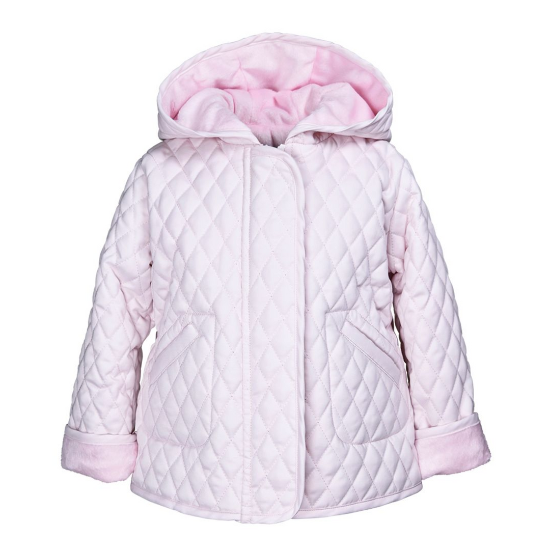 Hooded Barn Jacket in Light Pink front