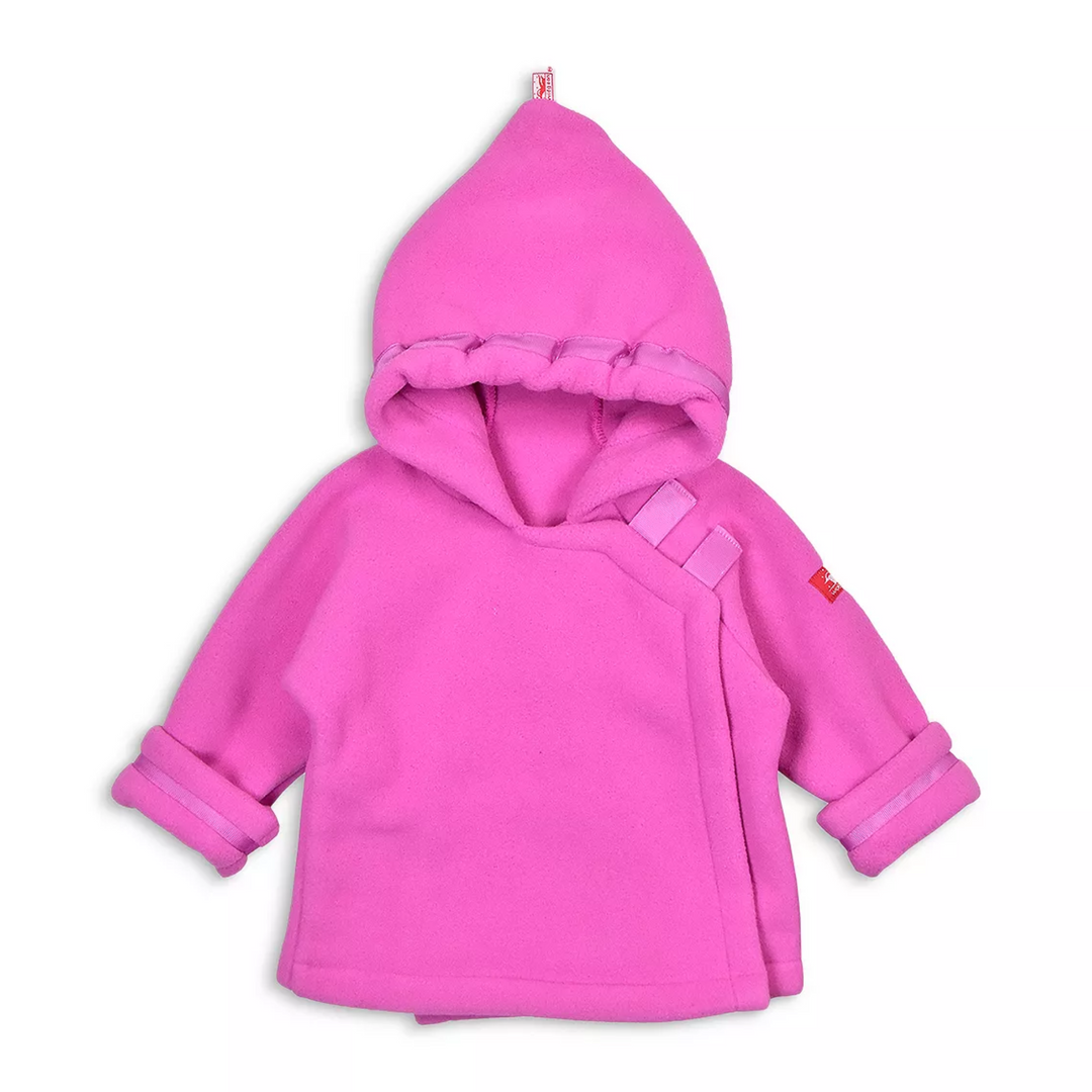 Hooded Fleece Jacket in Bright Pink front