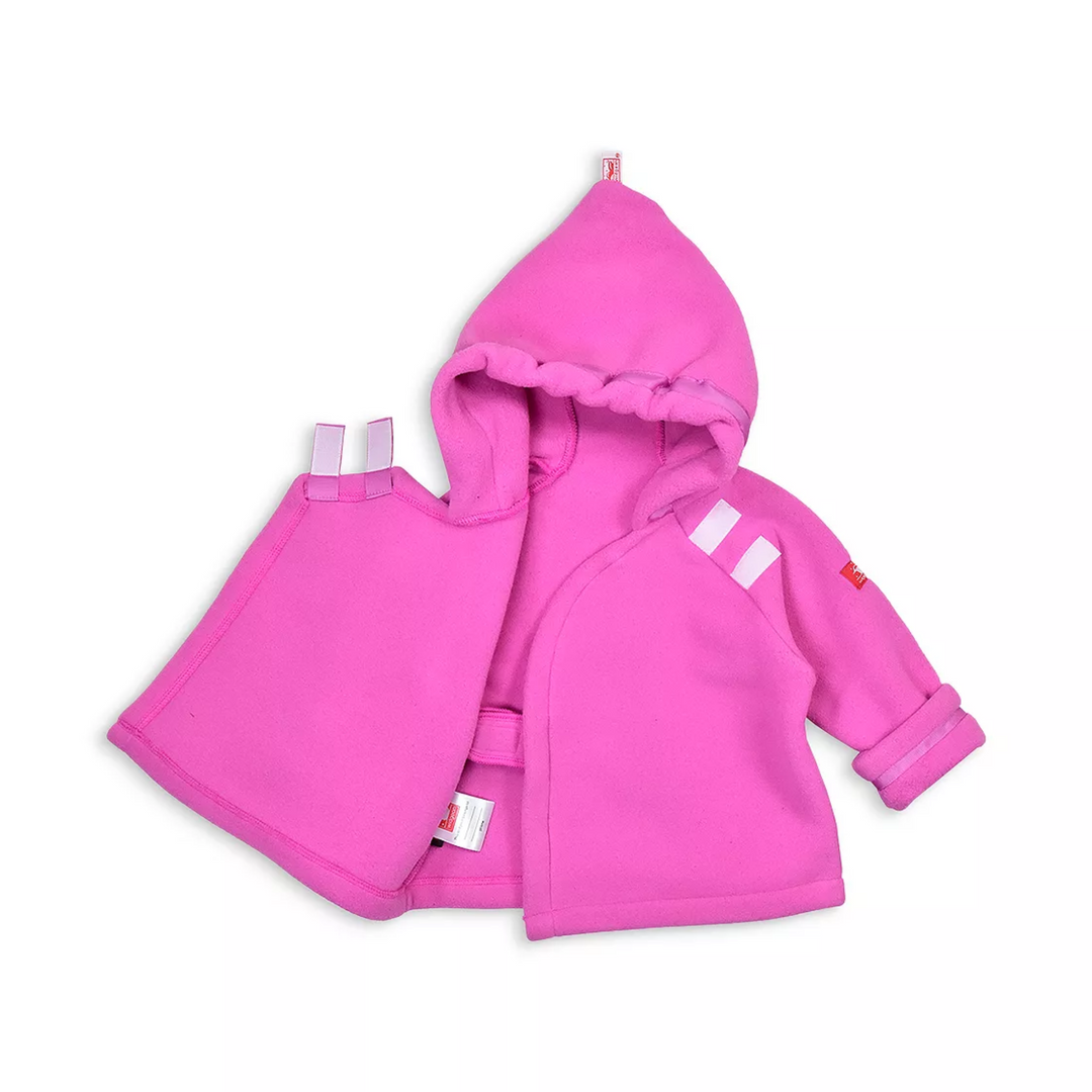 Hooded Fleece Jacket in Bright Pink inside