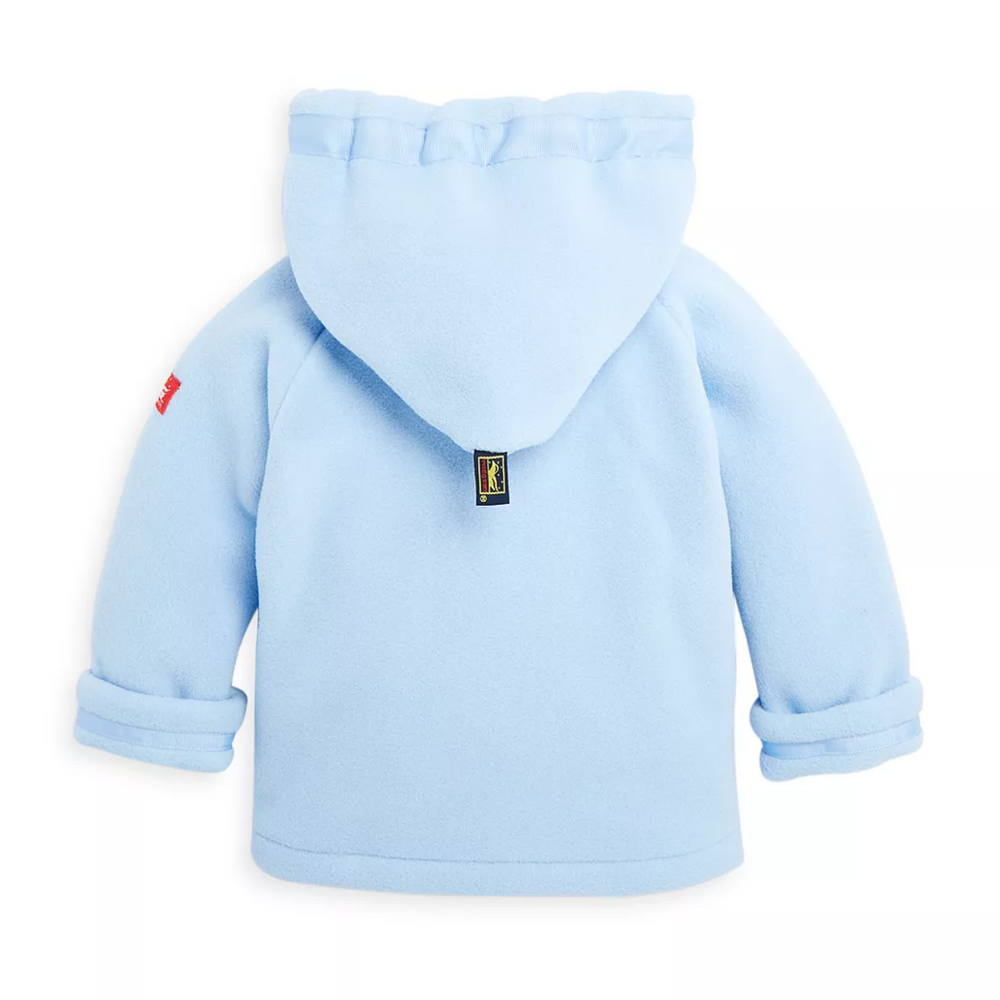 Hooded Fleece Jacket in Light Blue back