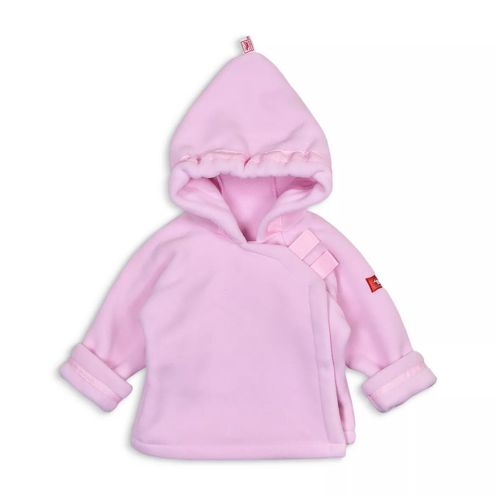 Hooded Fleece Jacket in Light Pink front