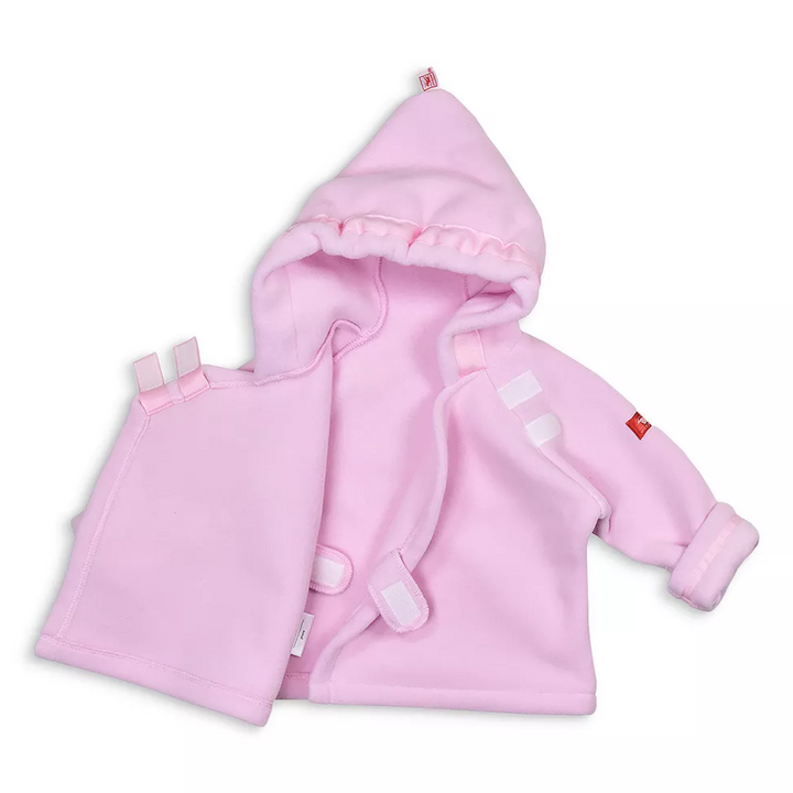 Hooded Fleece Jacket in Light Pink detail