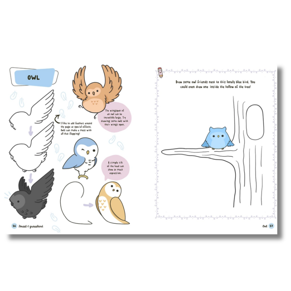 How to Draw Cute Animals Book inside