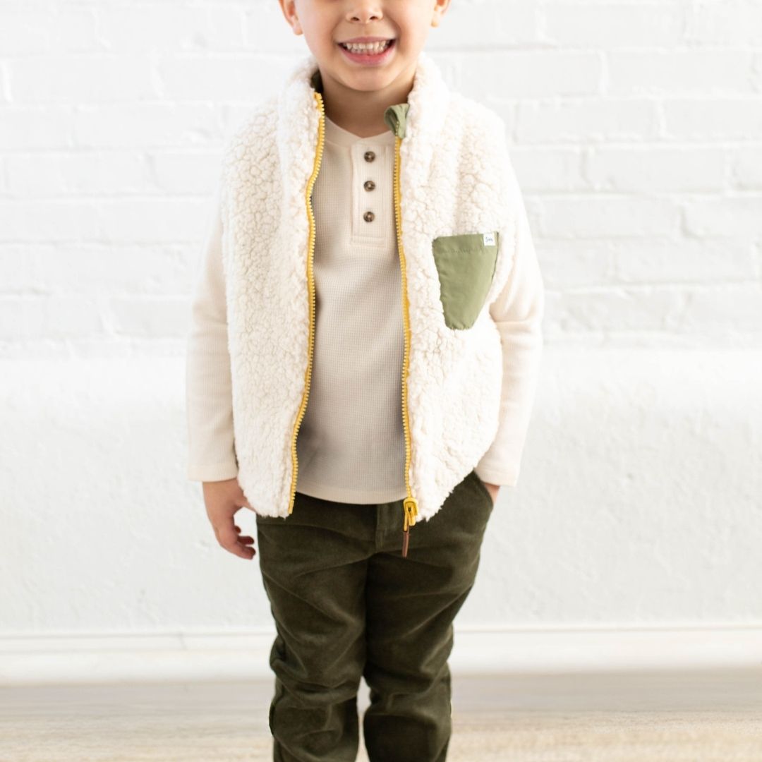 boy wearing ford pant in green