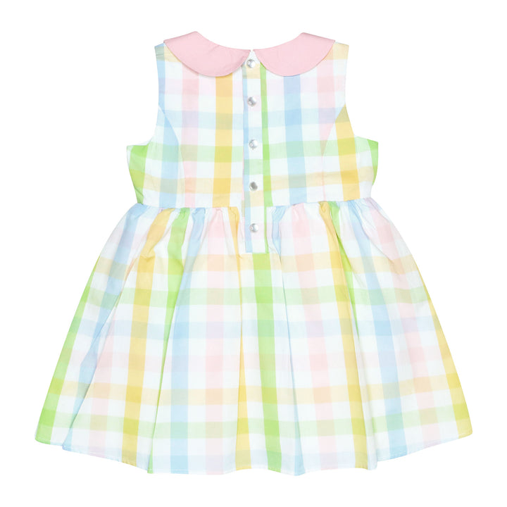 Rainbow Gingham Dress Back