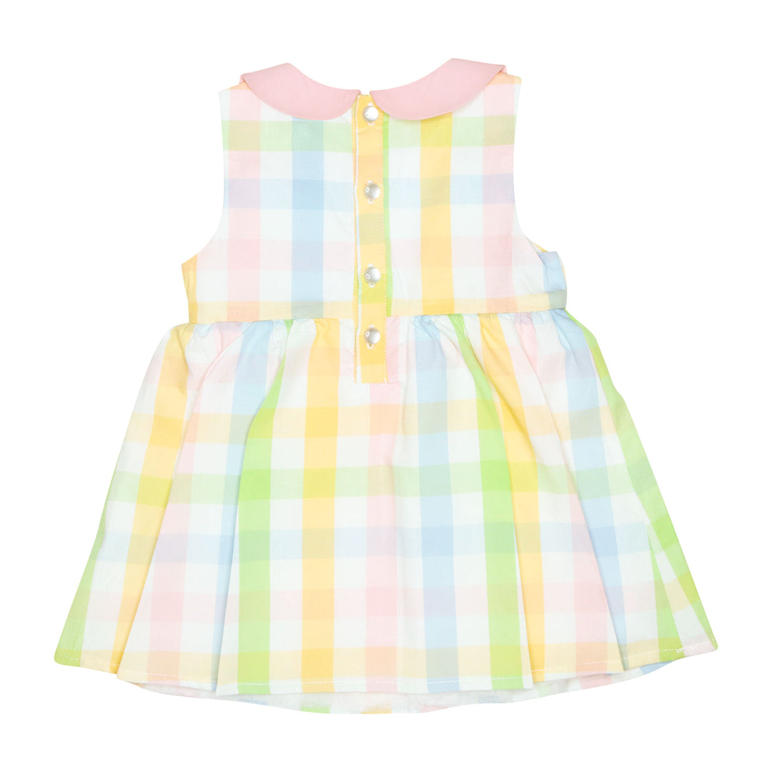 Rainbow Gingham Dress Back