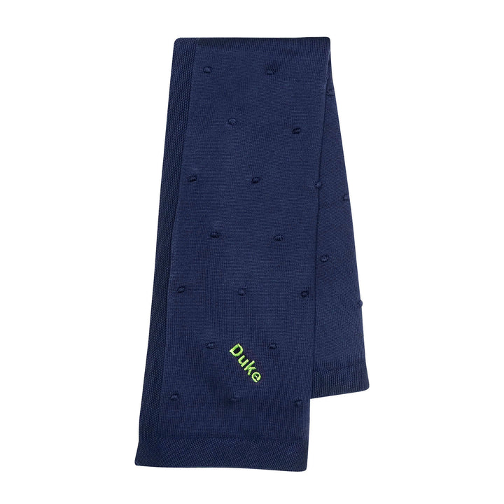 Organic Poppy Knit Blanket in Cambridge Blue with sample monogrammed