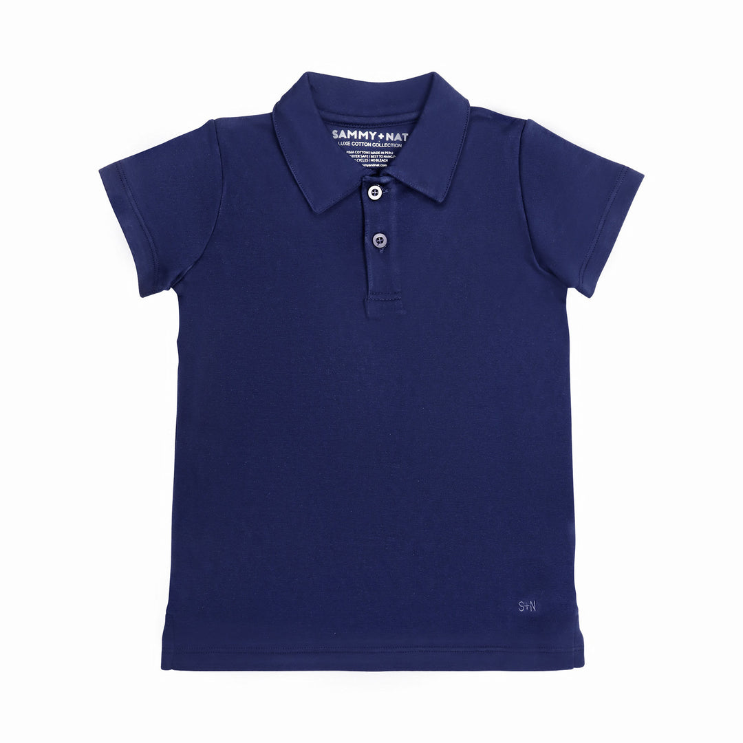 Short Sleeve Polo Shirt in Navy