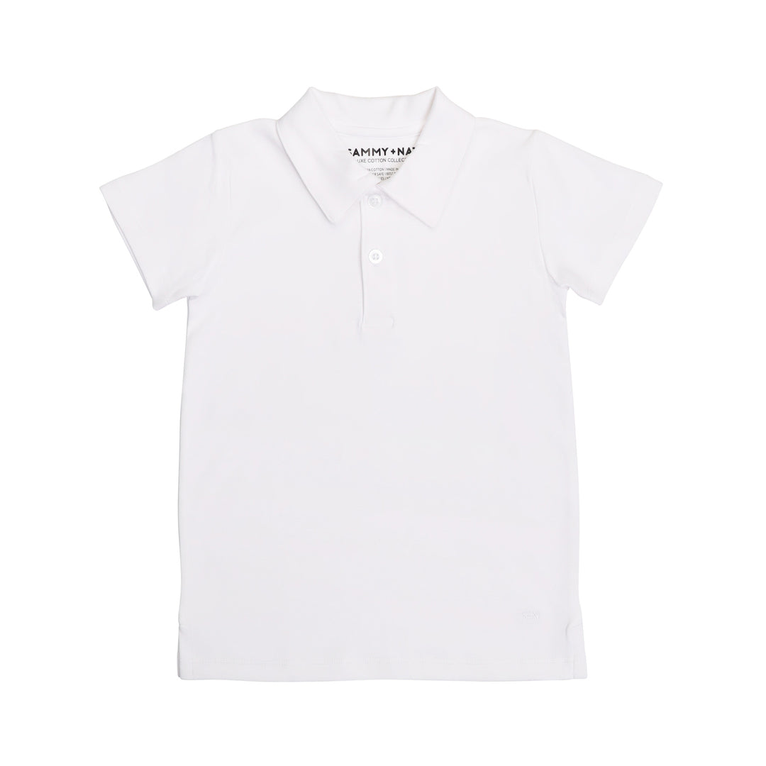 Short Sleeve Polo Shirt in White