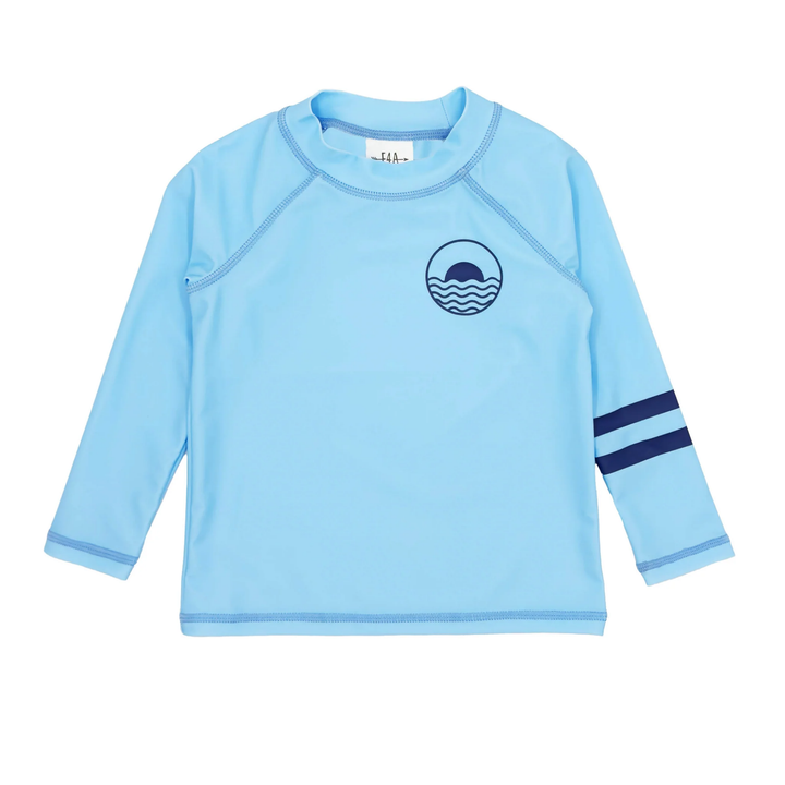 Icon Baby Long Sleeve Rashguard in Crystal Blue front